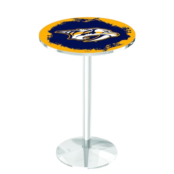 Holland Bar Stool Co 42" Chrome Nashville Predators Pub Table L214C4228NshPre - main
